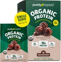 Powder Protein Organik Murni, 14 Paket Servis Tunggal, Coklat Decadent Kaya - 20g Pound- berbasis Protein untuk Smoothies & Shakes - Bebas, Non-GMO - untuk Pria & Perempuan