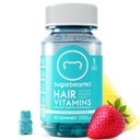 SugarBearPro Rambut Vitamin Gummy 1 Bulan Suply, Ekstra Kekuatan Biotin 6000mcg untuk Pengembangan Rambut, Vegan Vitamin B12, MSM, Inosiol, Omega 3, Elderberry, Cerdened Kosher, Halal, Cruelty- Free