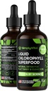 SimplyVital Chlorophyll Liquid Drops for Clear Skin & Energy Boost - Ammune Suplemen - Dibuat di AS - Clorophyll Chlorophill untuk Kesehatan Gut - Internal Deodoran - Antioksidant- 2 FL OZ