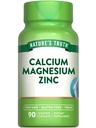 Alam Kebenaran Kalsium Magnesium Zinc 124; 90 Caplet berlapis 124; Vegan, Non-GMO, dan Gluten Free Suplemen