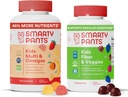 Anak-anak SmartyPants Multivitamin + Fiber & Veggie Bundle: Omega 3 Fish Oil, Prebiotic Fiber, Gluten- Free, Three Fruit & Mixed Berry Flavors, Multi & Omegas (120 Count) + Fiber & vegetasi (60)