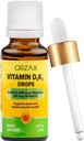 ORZAX Vitamin D3 K2 Drops - Support Bone Density and Calcium Absoprtion - for Bone, Muscle and Heart - (0.67lF oz - 20 ml)