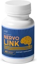 Nervolink - 100% Suplemen Alam untuk Nerve- Dukung & Energi Boost, dengan Reishi, Shiitake, dan Singa Mane Jamur, dibuat di AS, Non - GMO - 60 Capsules, 1 Bulan Suppply