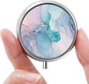 Kotak Pil Kecil, Kotak Pil Kecil, Kotak Pil Portabel, Penyelenggara Pil Lucu untuk Vitamin, Obat-obatan, Minyak Ikan dan Suplemen (Blue Marble)