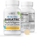 Bariatric Choice All-inone Chewable Bariatric MultiVitamin dengan Iron & Calcium Citrate, Tropical Citrus (120ct)