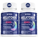 Melonatin 40 mg untuk Dewasa - Quast Dissolve & Chewable Sublingual Sleep Sublinual Tambahan Melonalin dengan Vitamin D3 & MSM, Selenium for Health Cycle, Deep Zzzs, Sugar- Free, 180 Servings
