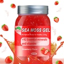 Sea Moss Gel, Organic Raw Irish Seamoss Gel Advanced Superfood, Ammune and Digetical Suplemen Vitamin dan Mineral (Strawberry, 18.5OZ)