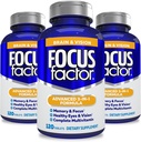 Suplemen Otak dan Vision Faktor Fokus, 120 Coun- Vitamin Mata, Mineral Tambahan, Multivitamin Lengkap dengan Lutein & Dalxanthin