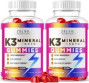 (2 Paket) K3 Mineral Keto Gummies - Keto K3 Mineral Gummies, K3 Mineral Advanced Formula Gummies - K3 Vitamin Suplemen, Keto ACV Gummy Mineral K3 - 120 Gummy untuk 2 Bulan