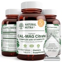 Nuttra Cal- Mag Citrate dengan Vitamin D3.1000 / 500 mg Kompleks, Strengthen Bone Density, Muscle and Nerve Health, Bantuan mempertahankan Gigi sehat, Sumber Sangat Bioavable, 100 Vegan Tablet