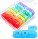 AIMI Weekly Pill Organizer 3 Kali sehari, Kotak Pil Besar 7 Hari 3 Kali sehari dengan Kontainer Terpisah, Kasus Pil Portabel untuk Obat-obatan, Vitamin, Minyak Ikan dan Suplemen