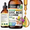 BiO KRAUTER Uric Acid Support-Natural Kitney Suplement w / Tart Cherry, Milk Thistle, Turmeric Herbal Cair Extracts - Vegan Drops 4 Fl.Oz.