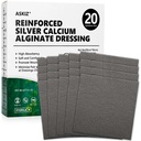 Ag Silver Calcium Alginate Wound Dressing Pads,20 Individual Pack, Soft Silver Dressings for Wound Care, Gentle Highly Absorbent Dressing, Non Stick Gauze Pads for Wounds