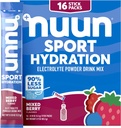 Nuun Sport Electrolyte Powder Packet with Magnesium, Kalsium, Potasium, Klorida, dan Sodium, Paket Hidration for On- TheGo, Mixed Berry Flavor, Gluten Free & Vegan, 16 Single Servings