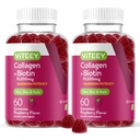 Viteey Collagen Gummies dengan Mimi Biotin untuk Hair Skin dan Nails Vitamin - Biotin dan Collagen Suplemen Perempuan & Pria - Vegan, Gluten- Bebas - 120 Cacah