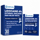 WELMATE - 4% Lidocaine Nuclearing Patch - Maximum Power - Temporary Relief of Pain, Back, Neck, Shoulders, Elbow, Minor Skin Irrities