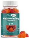 Maxi Health 1mg Melatonin Gummies - Anak-anak Melonalin Chewables dengan Cherry & Orange Flavor - Dewasa dan Tambahan Bantuan Bayi Tidur untuk Mendukung Reverful Nights (60 Count)