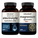 NaturreBell Magnesium Glycinate Capsules 500mg & Advanced Electrolite Hydration Pill Bundle Bundle Bundle 124; yang disediakan & Purified Mineral 124; Fast Hydrating Keto Electrolytes