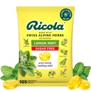 Ricola Sugar Free Lemon Mint Herbal Cough Supresan Throat Drops, 105ct Bag