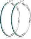 925 Sterling Silver Earrings Large Rhinestone Hoop Earrings Big Cubic Boop Earrings Thin Rhinestones Round Hoop Earrings for Women 20 / 30 / 40 / 50 / 60 / 70mm Sparkly Hoops Dengan Kristal untuk Womens