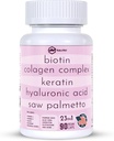 Collagen 1000mg Rhodiola Rosea 2500mg Biotin 10000mcg, Hyaluronic Acid, DHT Blocker, Vitamin C & E, Folic Acid, Abia Vera, Quercetin, Green Tea, Keratin, MSM - 90 Cacah (90 Cacah 1)