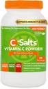 C-Salts Vitamin C Powder Supder Tambahan - 100% Pure High Dose Buffered Vitamin C Powder untuk Dukungan Imune - Organik, Sugar- Bebas, Vegan, Non- GMO, Stoach- Friendly, 8 oz Asli