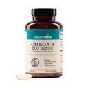 Naturewise Omega 3 Fish Oil - 500 mg per pil - EPA & DHA - Dukungan Imune, Kesehatan & Optimal Wellness - Gluten dan Soy Free, Non-GMO - 90 Softgels [3- Bulan Suppply]