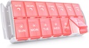 TookMag Medicly Pill Organizer 2 Times sehari, Easy Fill AM PM Pill Box, Large Capacity Quick- Refill 7 Day Pill Cases for Pills / Vitamin / Fish Oil / Suplemen (Paten Register)
