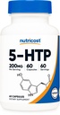 Nutricost 5- HTP 200mg, 60 Vegetarian Capsules (5- Hydroxytryptophan) - Non-GMO & Gluten Free