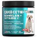 Quercetin for Dogs with Bromelain & Vitamin C - Allergy & Itch Relief, Imune & Inflammatory Dups - 120 Chewable Tablets Made in USA