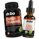 Candi Cleanse Supplemen Pil & Drops - Organik Oregano Oil Drops Liquid & Black Walnut Wormwood - Extra Power Oral Gut Cleanser Detox Suplemen Kesehatan Caprylic Acsules
