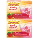 Emergen- C 1000mg Vitamin C Powder, dengan Antioksidan, B Vitamin dan Electrolites, suplemen Vitamin C untuk Imune Dukungan, Caffeine Free Drink Mix, Raspberry Flavor - 60 Count / 2 Pasokan Bulan