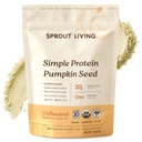 Sprout Living Organic Pumpkin Protein Powder, Unflashing, 20 Grams of Plant Based Protein Powder Without Artificial Sweeteners, Non Dairy, Non-GMO, Vegan, Gluten Free (1 Pound, 15 Pelayan)