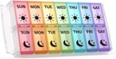 Weekly Pill Organizer 2 Times a Day Extra 7 Day Fill Quick Fill Portable AM PM Pill Box for Suplemen, Niline, and Medicine - (Paten Registered)