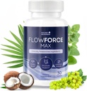FlowForceMax Herbal Supplemen - Tanaman Alam - Berdasarkan Formula Mula dengan Ekstrak Saw Palmetto 124; 30 Tablet Chewable, Persediaan 1 Bulan, Dibuat di AS