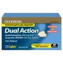 GoodSense Dual Action Acetaminophen 250 mg and Ibuprofen (NSAID) 125 mg Tablets, Pain Reliever for Headache Relief, Arthritis Pain Relief and More, 216 CT