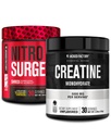 Jacked Factory NITROSURGE Shred Pre Workout Supplement (Blueberry Lemonade, 30 Hamba) & Creatine Monohydrate Powder (Tak berselera, 30 Pelayan)
