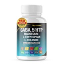 GABA 5-HTP L- Tryptophan L- Theanine Vitamin D3 B6 Holy Basil Chamomile Gingo Boloba Ginger -150 Capsule- dibuat di USA