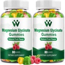 Magnesium Glycinate Gummies 400 - Magnesium Tambahan untuk Tidur, Stress & Muscle Relief Tenang Magnesium Chews untuk Dewasa dan Anak-anak dengan Vitamin D, B6 Fruit Flavor, Vegan, 2 Packs