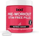 Pil Bod Pre Workout dengan Teh Hijau Natural, Electrolite, L-Theanine, Beet Root, Supports Energy, Endurance, Performance with No Jitters or Crash, Vegan Pre Workout for Women & Men, 120Pil