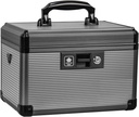 Medicine Lock Box with Key, Alluminum Alloy Box for Medication, First Aid Box with a Removable Tray to Store Medicines for Home, Black 12 * 7.68 * 7.87 Inch