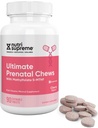 Nutri Supreme Prenatal Vitamin, Prenatal Chewable Vitamin for Women with Also Absorbable Metyl Fote, Complete Prenatal Multivitamin with Iron, Kosher, Cherry Flavor, 90 Count