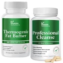 DR VITAMIN SOLUTIONS Thermogenic Fat Burner dan Detox Cleanse Bundle - 15 Day Cleanse for Weight Management, Gut Health, and Bloating Relief - 90 Capsules