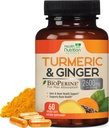 Turmeric Curcumin Supplemen 2600mg - dengan Organik Ginger & Turmeric, 95% Curcuminoid, BioPerine Black Pepper untuk Absorpsi Terbaik, Dukungan Bersama Vegan Alam, Non-GMO, Botol di Amerika Serikat - 60 Capsules