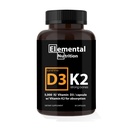 Vitamin K2 dengan D3 Extra Power Supplement Bone 124; Heart Health None Formula 5000 IU Vitamin D3 125 mcg & 100 mcg Vitamin K2 124; Mudah untuk Swallow Vitamin K & D, 30 Capsules.