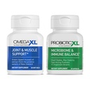OmegaXL Terkuat Bersama dan Dukungan Otot (60 Cacah) & Probiotic XL - PreforPro, DE111, Shelf Stable - Provileous Healthy Gut Flora Growth (30 veggie caps)