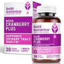 Bold Cranberry Plus - 36 mg PACS - 100% Soluble Pact-Urinary Tract UTI Support-- Cranberry Pil untuk Perempuan & Men- dengan Non- GMO Vitamin C - 30 Vegan Kapsul