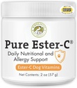 WHolistic Pet Organics Pure Ester- C Powder for Dogs - 2 Oz - Alternatif Sehat untuk Dog Allergy Chews - Vitamin C Suplemen untuk Bantuan Alergi Anjing, Dukungan Immune, Itch Relief untuk Anjing - dibuat di Amerika Serikat