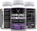 OX Nutrition 10 pada 1 Elderberry, Vitamin C, Zinc, Vitamin E, Vitamin B6, Echinacea, Bawang Merah, Turmeric, L- Glutamine HCL & Lacvoillus Propoles & Antioxidants for Immune Defenation 1 Month Supply