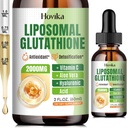 Lipomal Glutathione Suption Glutathione Drops with Vitamin C, Master Antioksidants for Immune System, Aging Defense, Skin Headth, Liver Detox - Superior Absorpsi, Vegan 2 Fl Oz